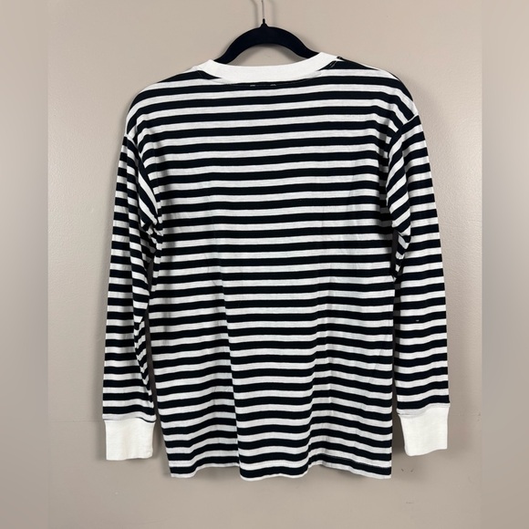 NWOT J.Crew Black White Striped slub long sleeve tee XS - Picture 4 of 8